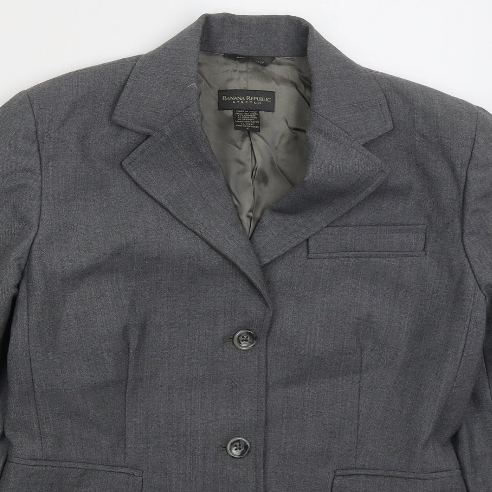 Banana Republic Womens Grey  Wool Jacket Suit Jacket Size 6