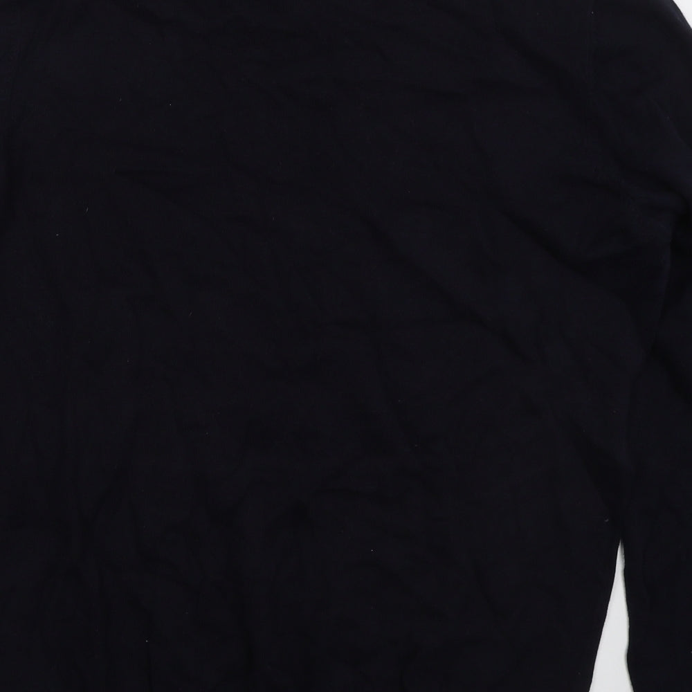 George Mens Blue Collared  Cotton Pullover Jumper Size L