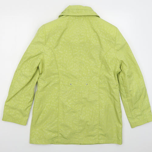 Isle Womens Green Animal Print  Jacket Coat Size 12  Zip