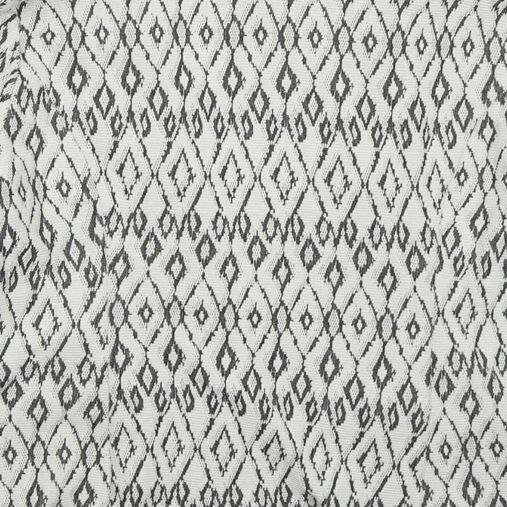 Soon Womens White Geometric  Jacket  Size 16