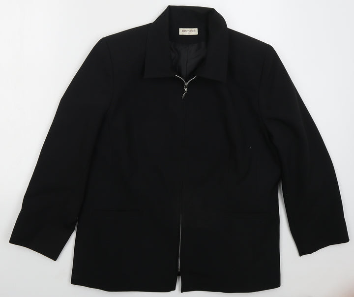Bonmarché Womens Black   Jacket  Size 10  Zip