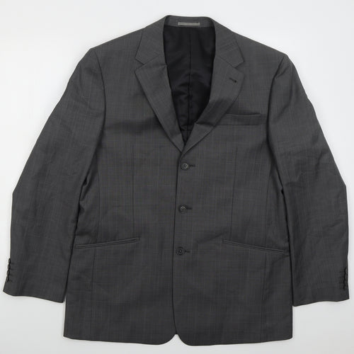 NEXT Mens Grey Check Wool Jacket Suit Jacket Size 42