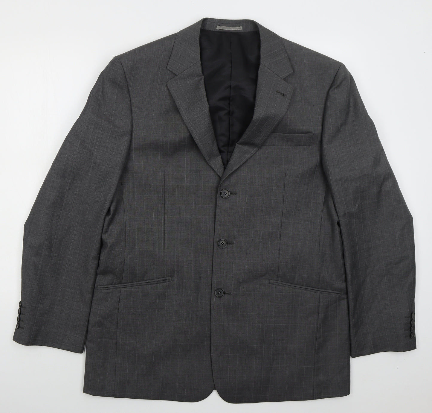 NEXT Mens Grey Check Wool Jacket Suit Jacket Size 42
