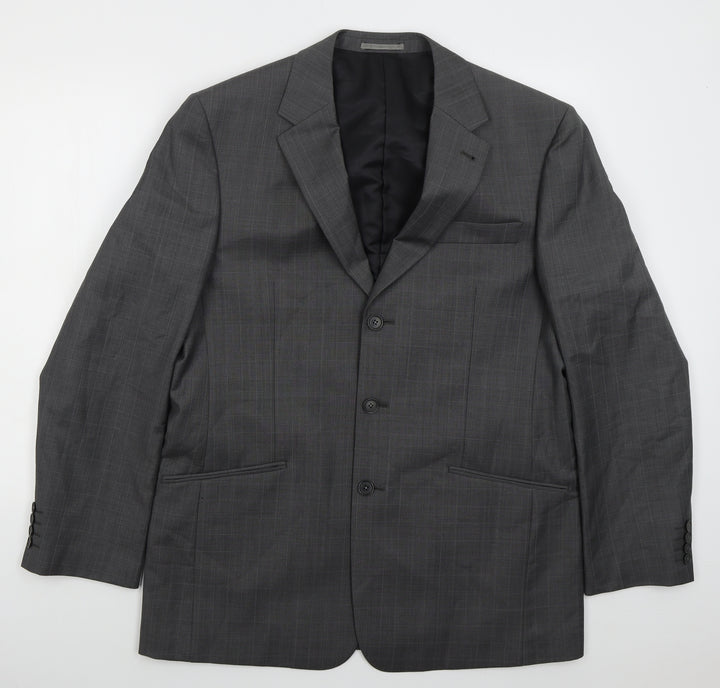 NEXT Mens Grey Check Wool Jacket Suit Jacket Size 42