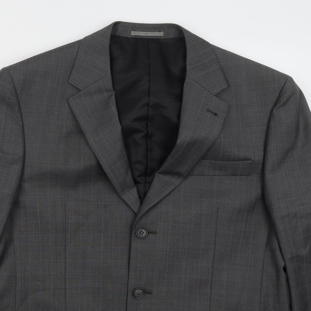 NEXT Mens Grey Check Wool Jacket Suit Jacket Size 42