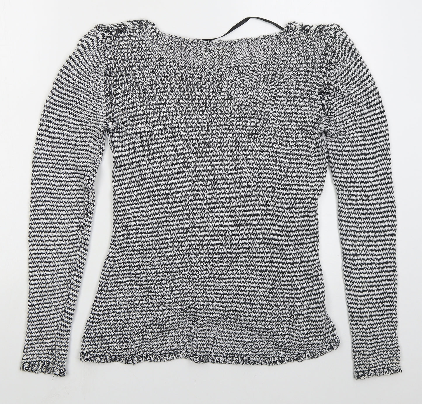 Kenar Womens Black Round Neck  Cotton Pullover Jumper Size M