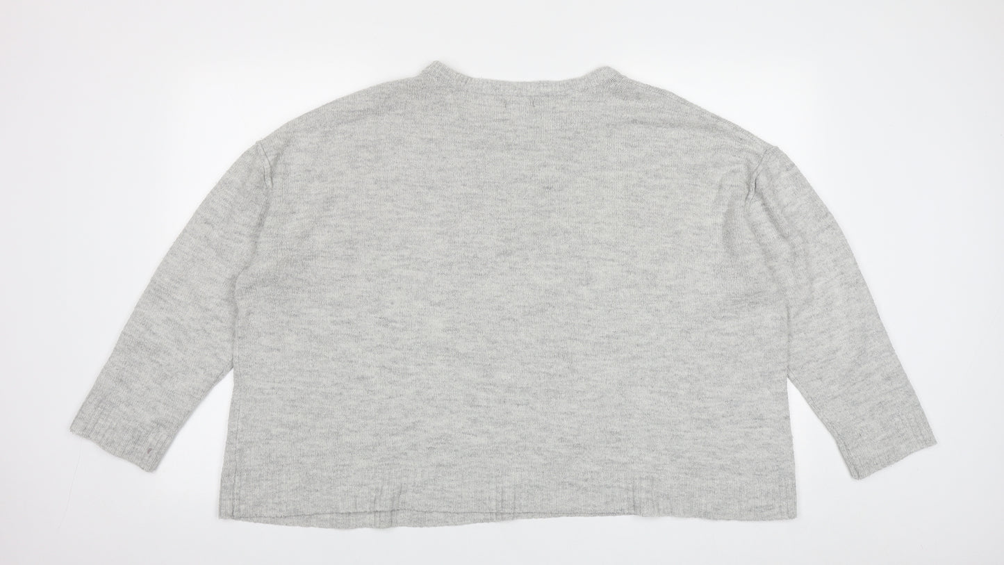 Primark Womens Grey Round Neck  Acrylic Pullover Jumper Size XL   - Size 18-20