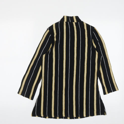 F&F Womens Multicoloured High Neck Striped Viscose Pullover Jumper Size 14