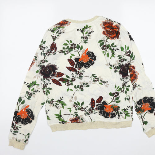 Fransa Womens Multicoloured Round Neck Floral Viscose Pullover Jumper Size S