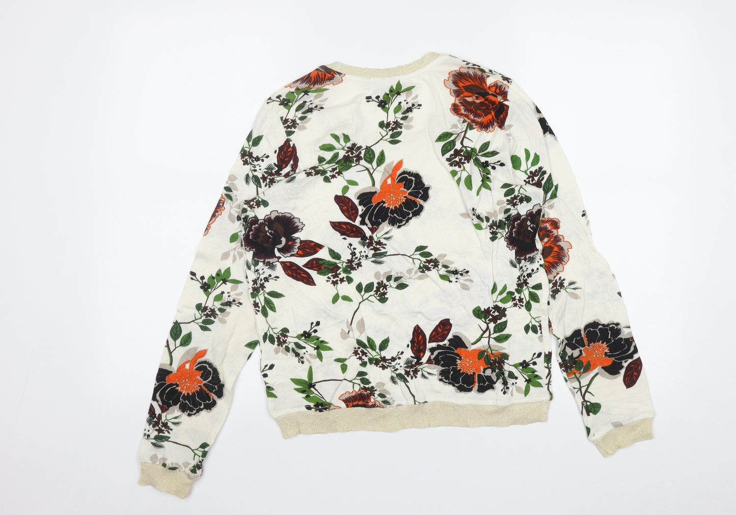 Fransa Womens Multicoloured Round Neck Floral Viscose Pullover Jumper Size S