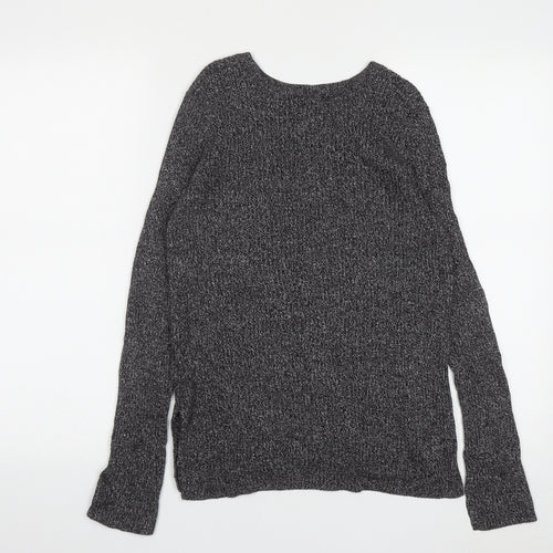H&M Womens Grey Round Neck  Cotton Pullover Jumper Size S