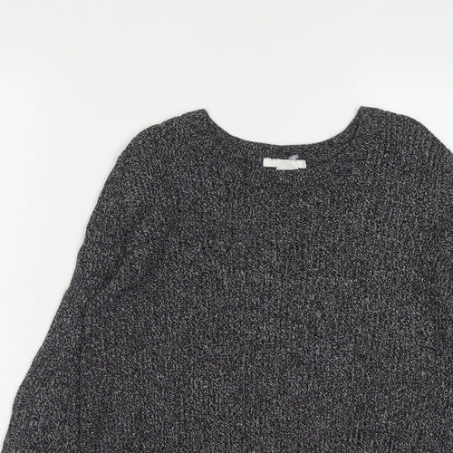 H&M Womens Grey Round Neck  Cotton Pullover Jumper Size S