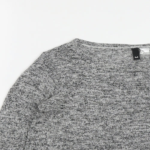 H&M Womens Grey Round Neck  Viscose Pullover Jumper Size M