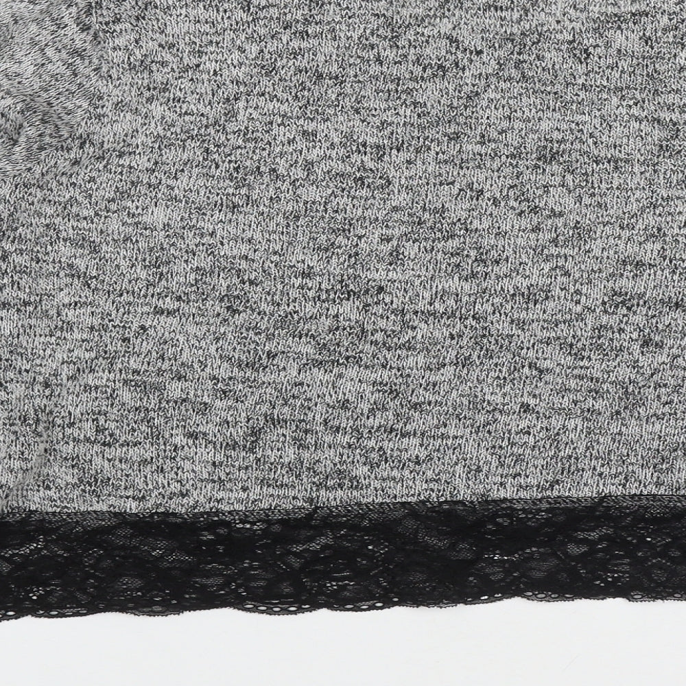 H&M Womens Grey Round Neck  Viscose Pullover Jumper Size M