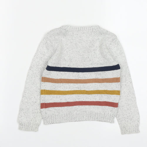 F&F Baby Grey Striped Cotton Pullover Jumper Size 12-18 Months  Button