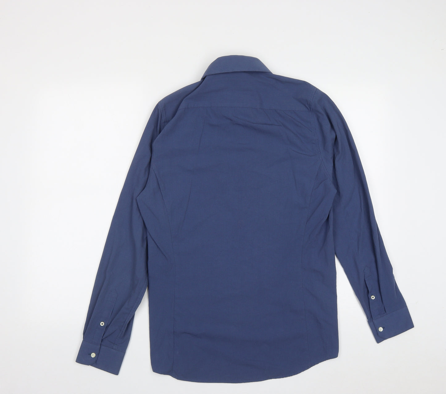Burton Mens Blue  Polyester  Button-Up Size M Collared Button