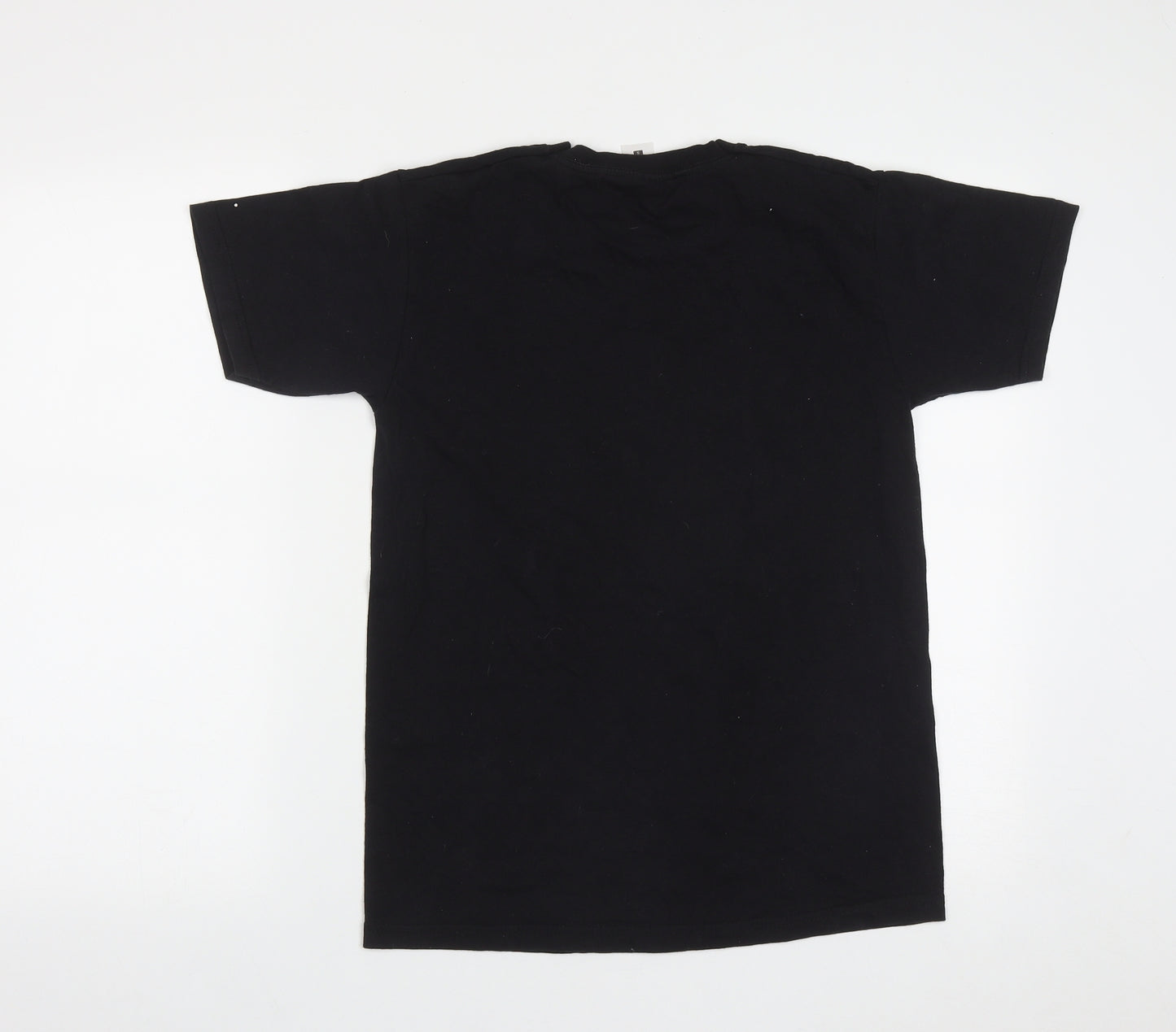 Fruit of the Loom Womens Black  Cotton Basic T-Shirt Size S Round Neck - Little Mix