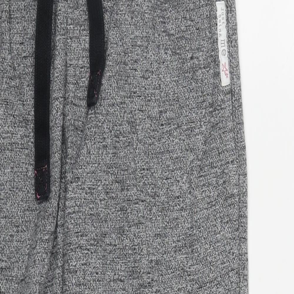 NEXT Girls Grey  Cotton Jogger Trousers Size 10 Years L23 in Regular Drawstring