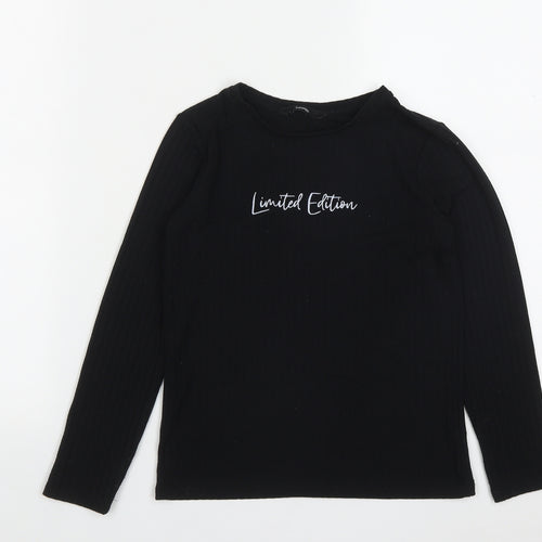 George Girls Black  Polyester Basic Casual Size 8-9 Years Round Neck