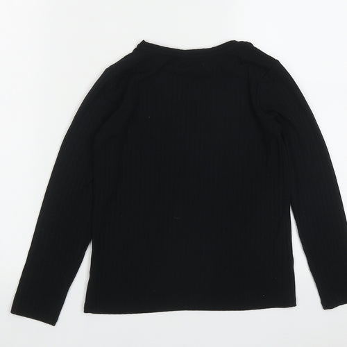 George Girls Black  Polyester Basic Casual Size 8-9 Years Round Neck