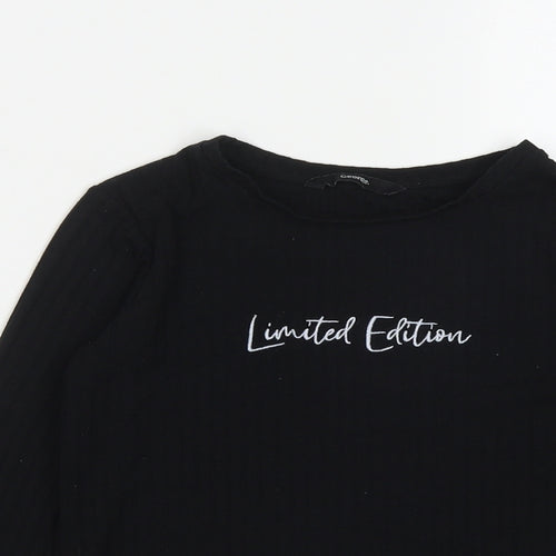 George Girls Black  Polyester Basic Casual Size 8-9 Years Round Neck