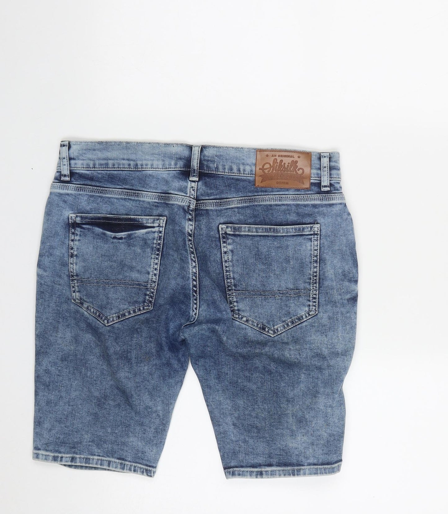 SikSilk Mens Blue  Cotton Bermuda Shorts Size M L9 in Regular Zip