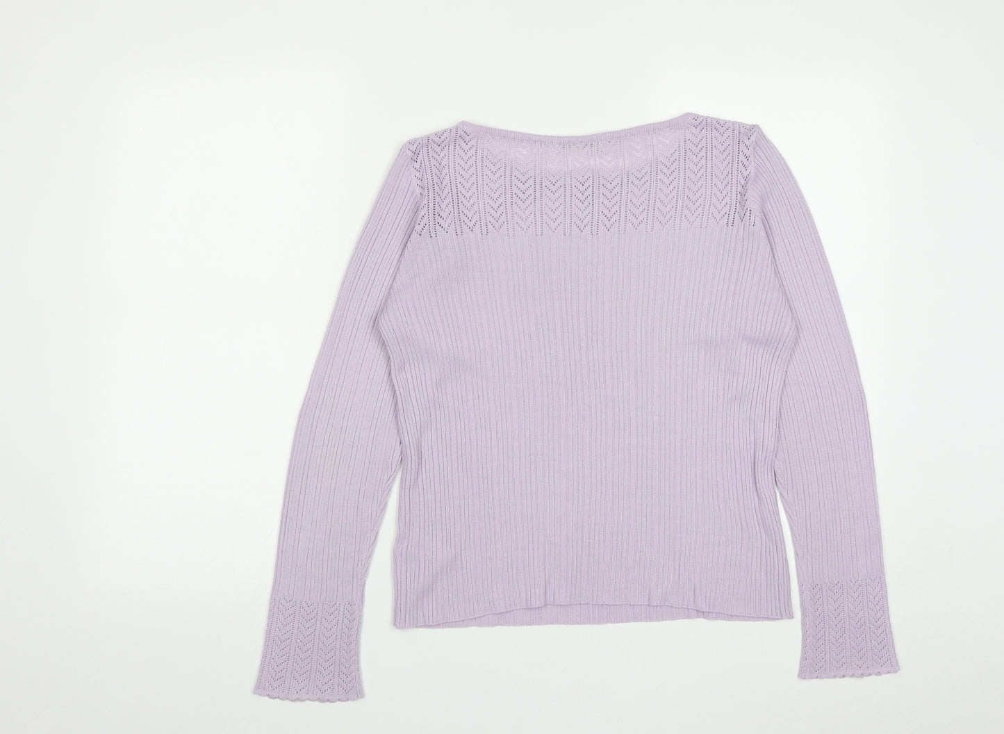 Marks and Spencer Womens Purple Round Neck  Acrylic Pullover Jumper Size 14