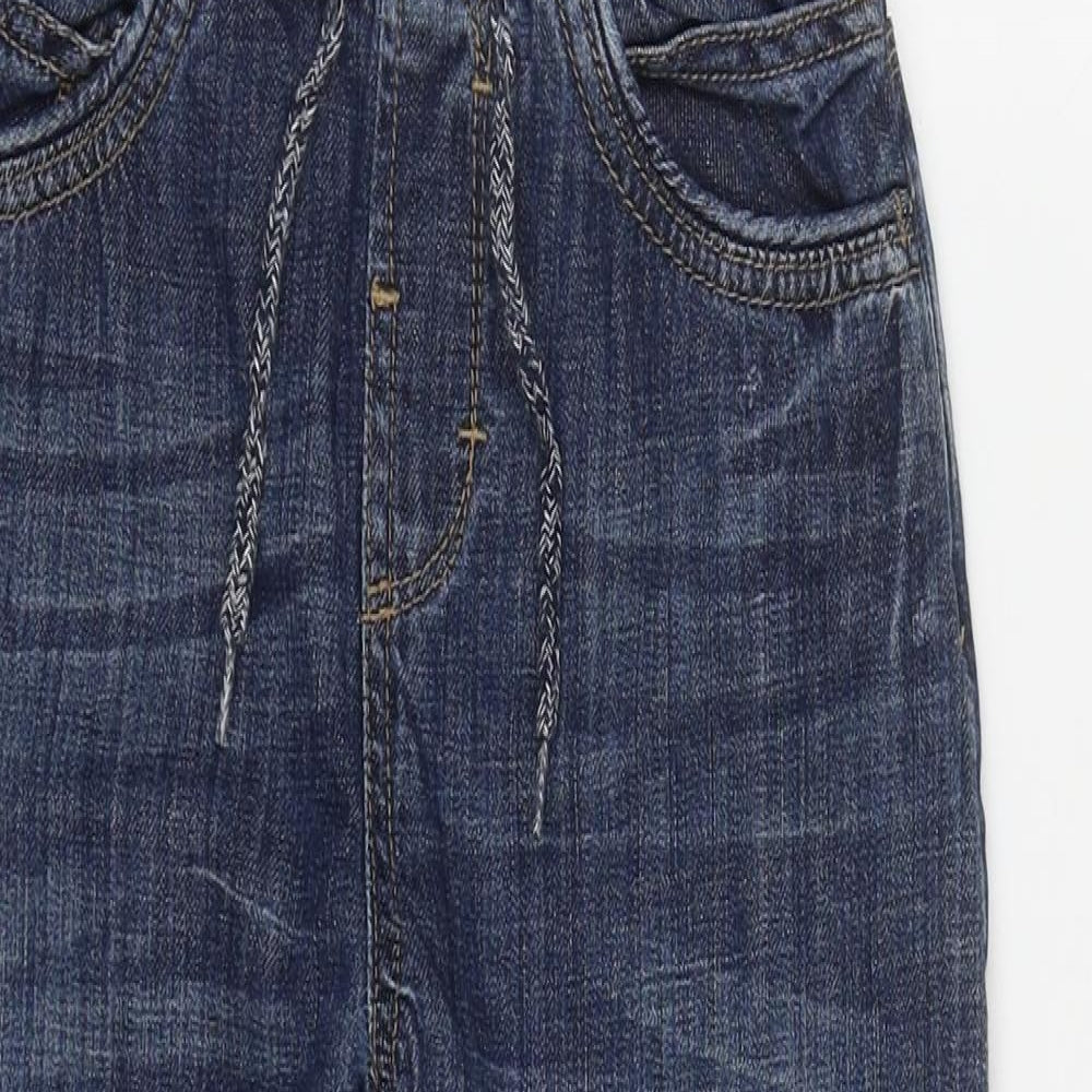 Matalan Boys Blue  Cotton Straight Jeans Size 9 Months L22 in Regular Drawstring