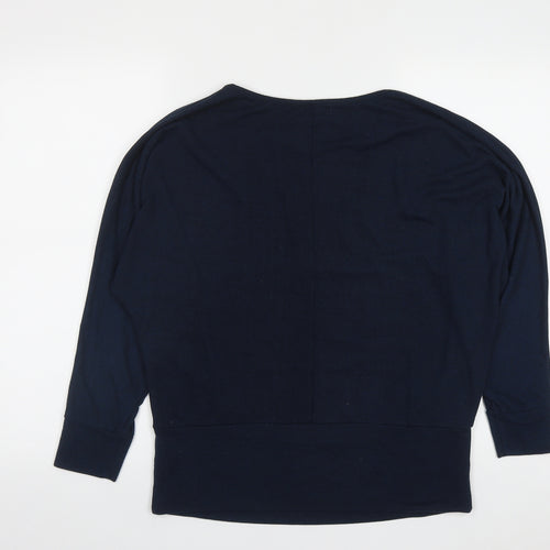 Apricot Womens Blue Round Neck  Viscose Pullover Jumper Size M