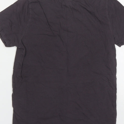 New Look Womens Purple  Cotton Basic T-Shirt Size 6 Round Neck