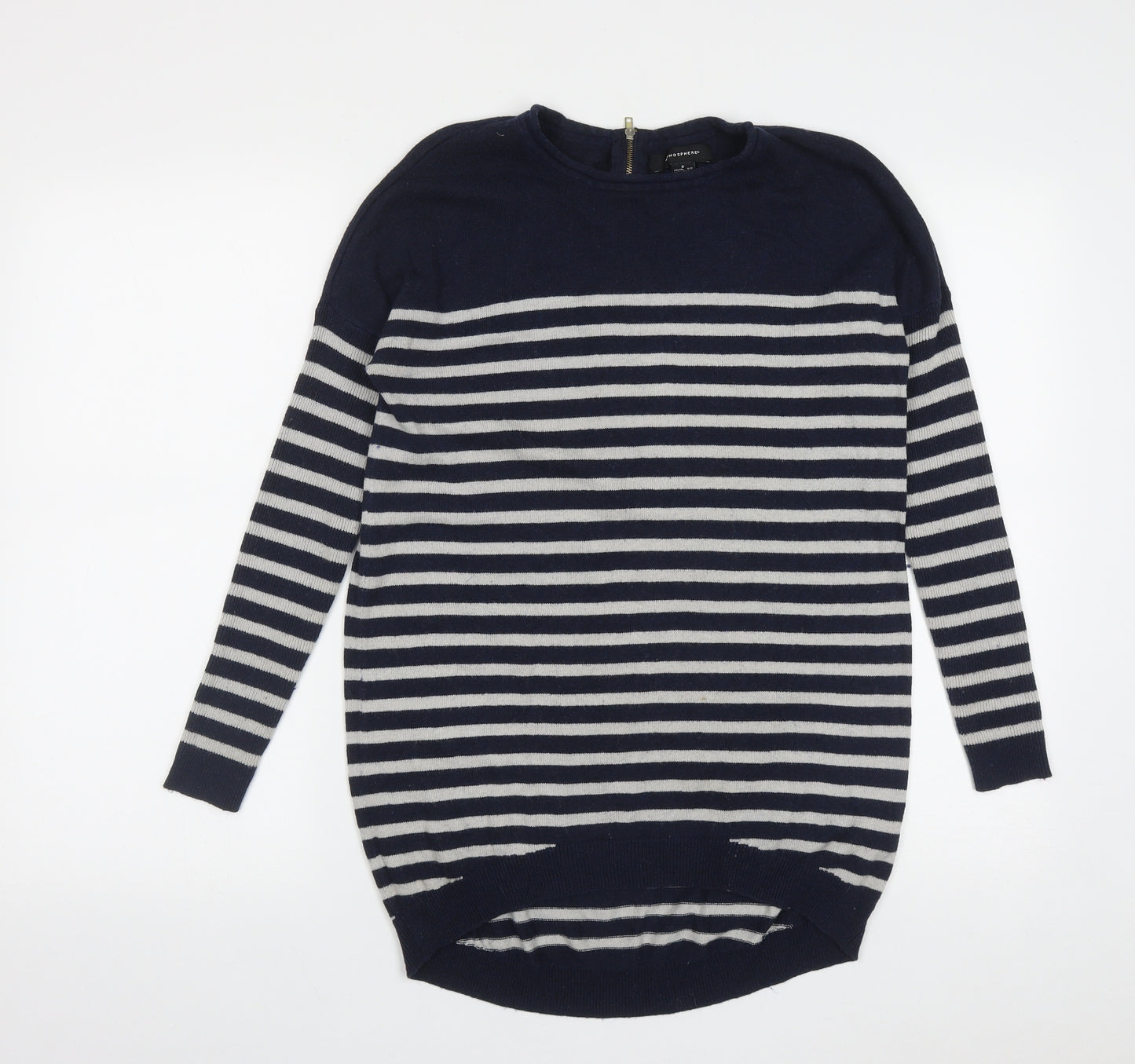Primark Womens Multicoloured Round Neck Striped Cotton Pullover Jumper Size S