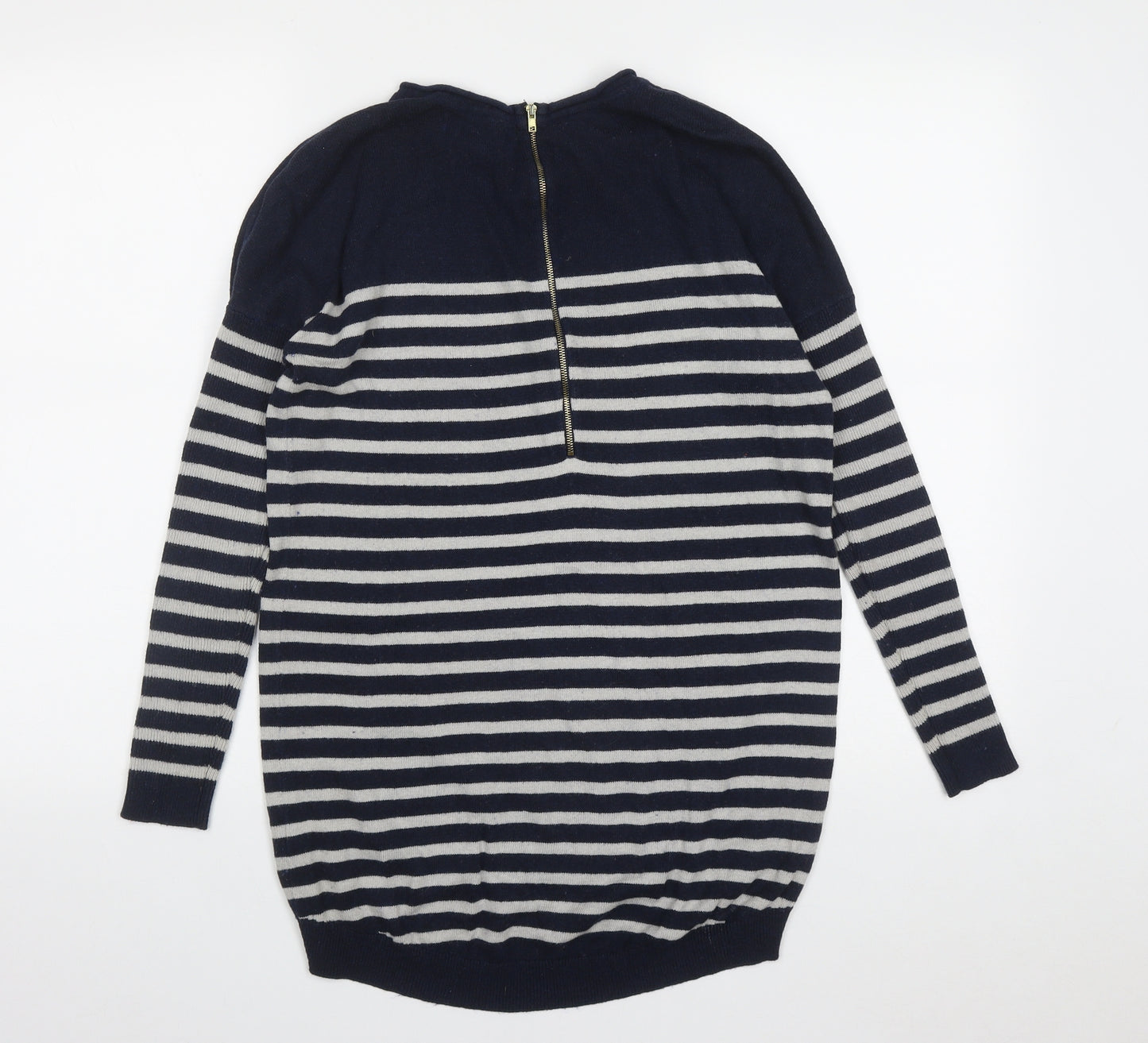 Primark Womens Multicoloured Round Neck Striped Cotton Pullover Jumper Size S
