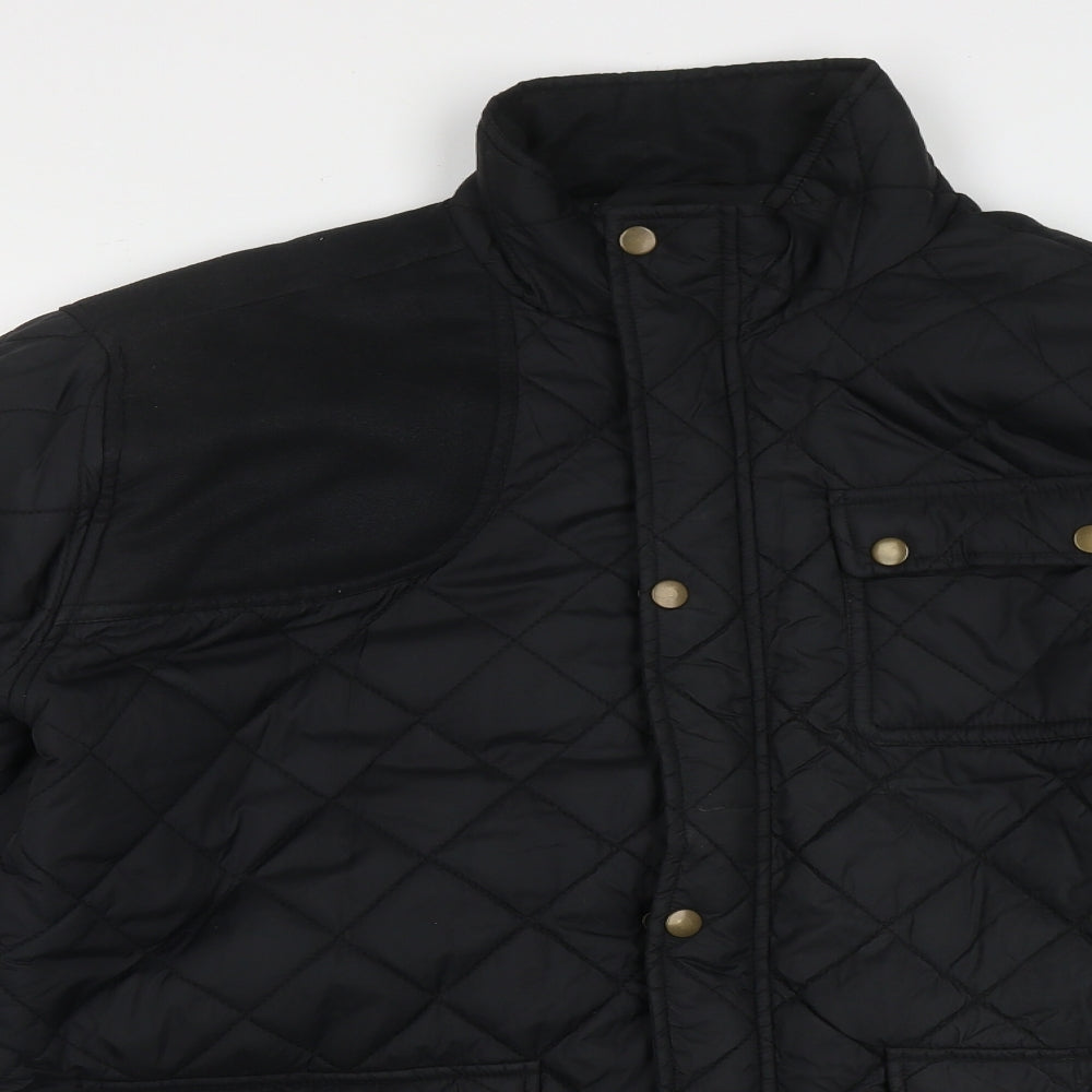 Cedar Wood State Mens Black   Quilted Coat Size M  Zip