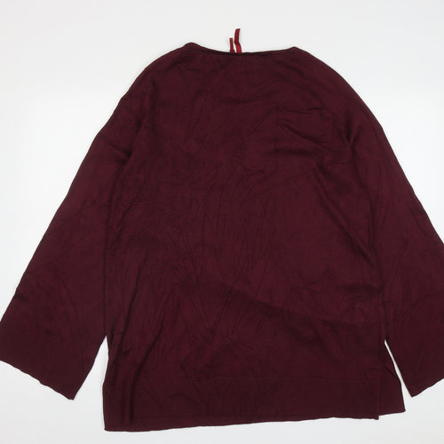 Love Scarlett Womens Purple V-Neck  Rayon Pullover Jumper Size XL
