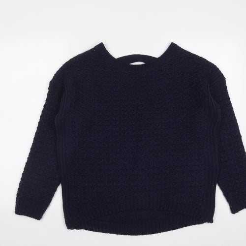 New Look Womens Blue Round Neck  Acrylic Pullover Jumper Size M
