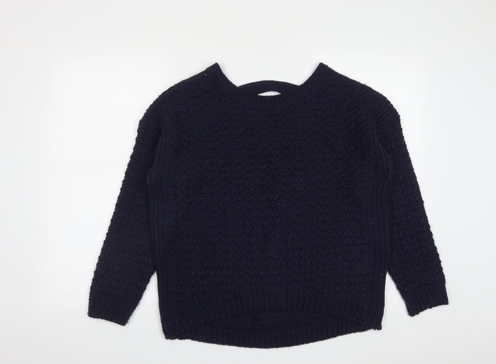 New Look Womens Blue Round Neck  Acrylic Pullover Jumper Size M