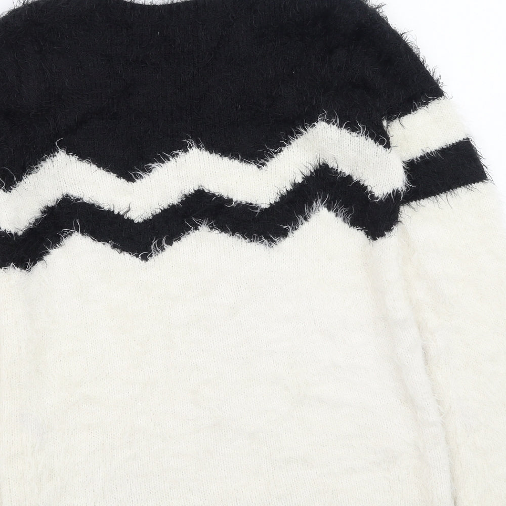 H&M Girls Multicoloured Round Neck  Acrylic Pullover Jumper Size 14 Years