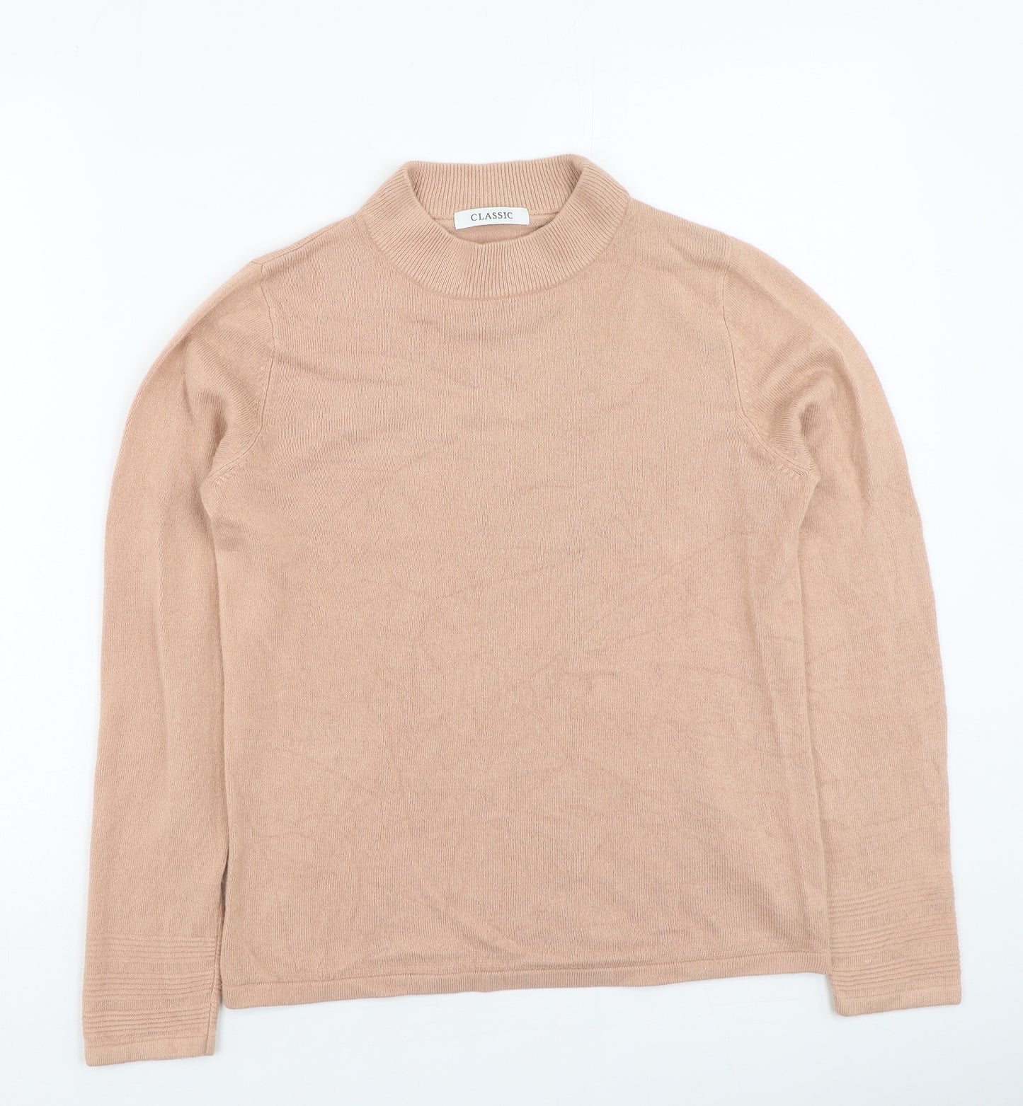 Marks and Spencer Womens Orange Round Neck  Acrylic Pullover Jumper Size 8