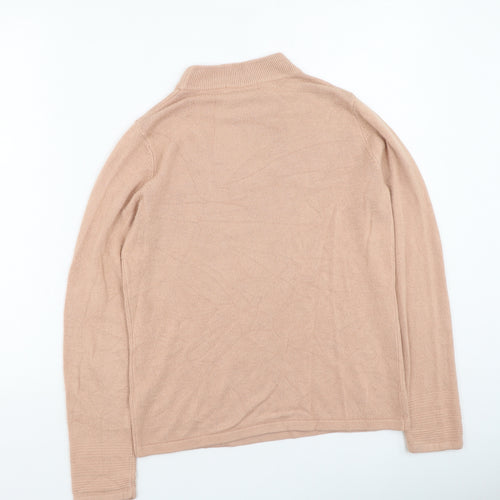 Marks and Spencer Womens Orange Round Neck  Acrylic Pullover Jumper Size 8