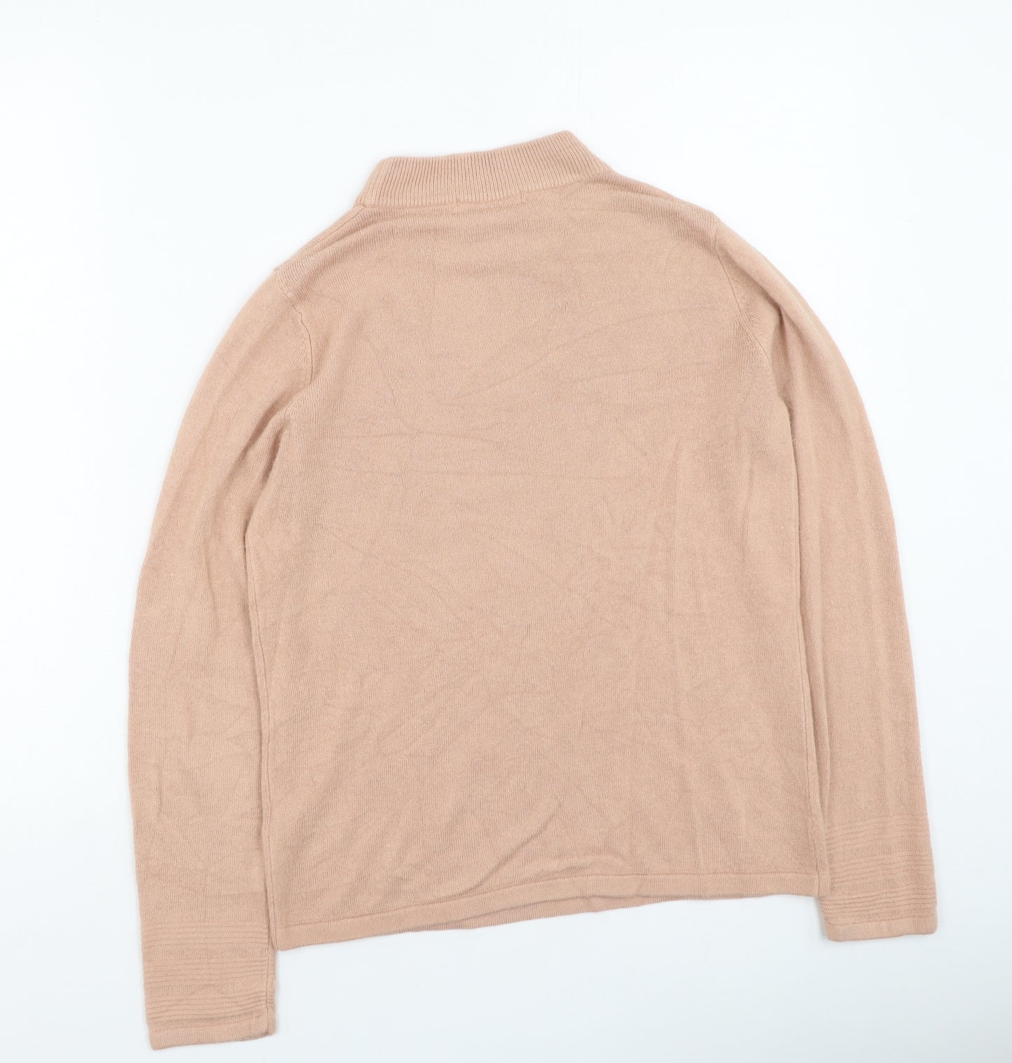 Marks and Spencer Womens Orange Round Neck  Acrylic Pullover Jumper Size 8