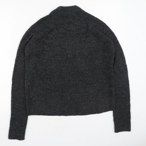 H&M Womens Grey Round Neck  Acrylic Pullover Jumper Size XS
