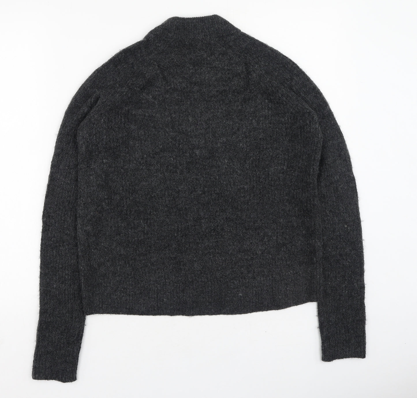 H&M Womens Grey Round Neck  Acrylic Pullover Jumper Size XS
