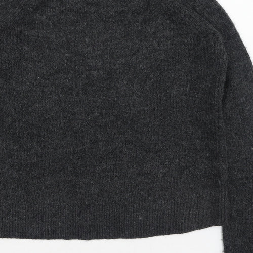 H&M Womens Grey Round Neck  Acrylic Pullover Jumper Size XS