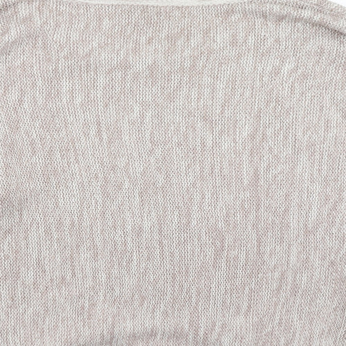 Peacocks Womens Beige Round Neck  Acrylic Pullover Jumper Size L