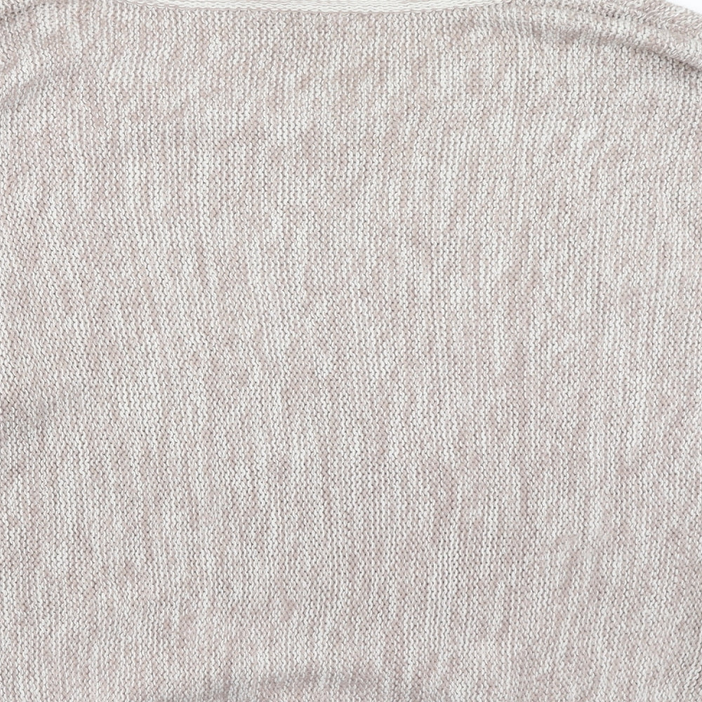 Peacocks Womens Beige Round Neck  Acrylic Pullover Jumper Size L