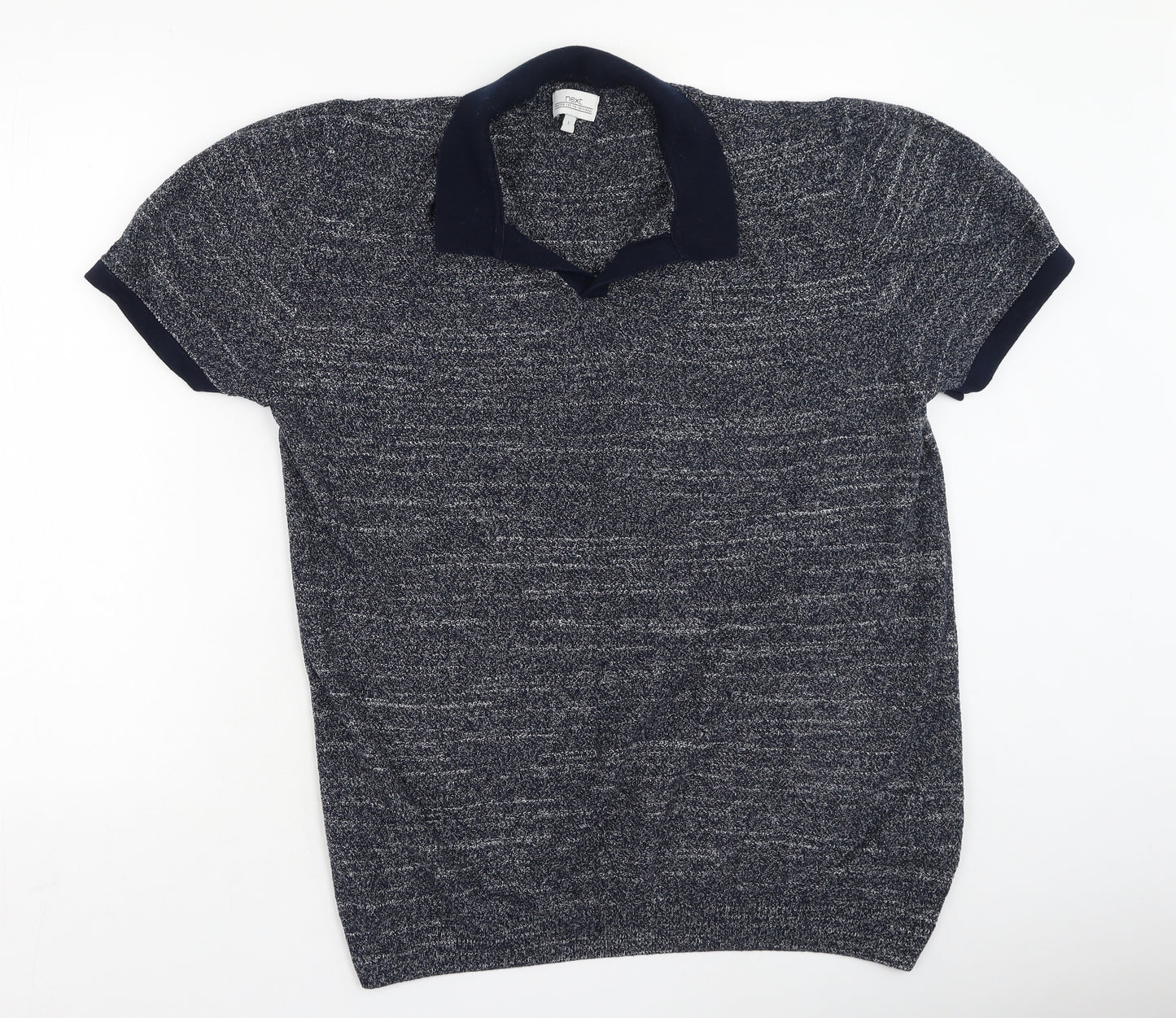 Next  Mens Blue  Cotton  T-Shirt Size L V-Neck