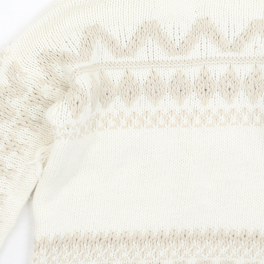 Zara Girls Beige Round Neck  Acrylic Pullover Jumper Size 7 Years