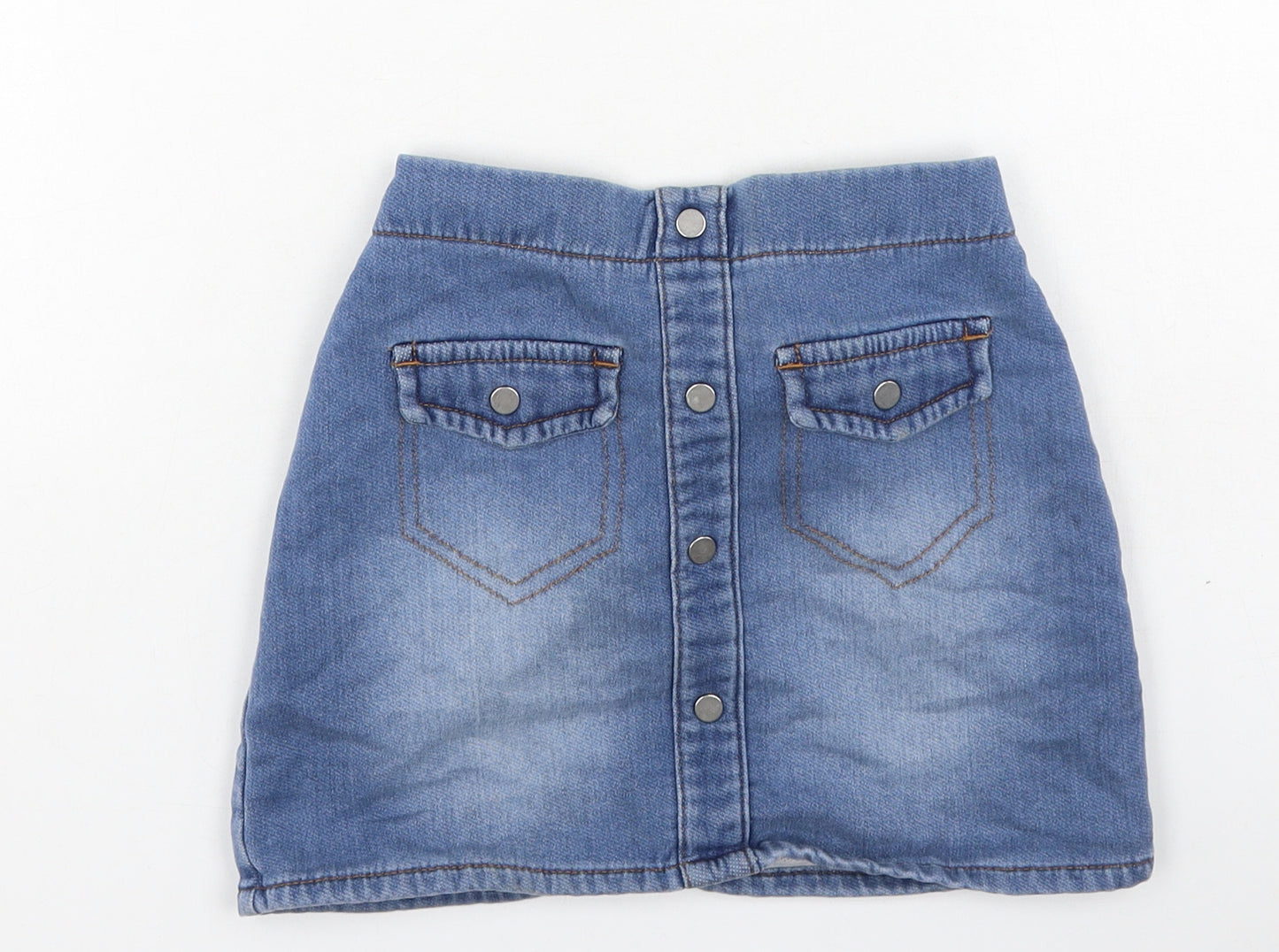 Next  Girls Blue  Cotton Mini Skirt Size 4-5 Years  Regular