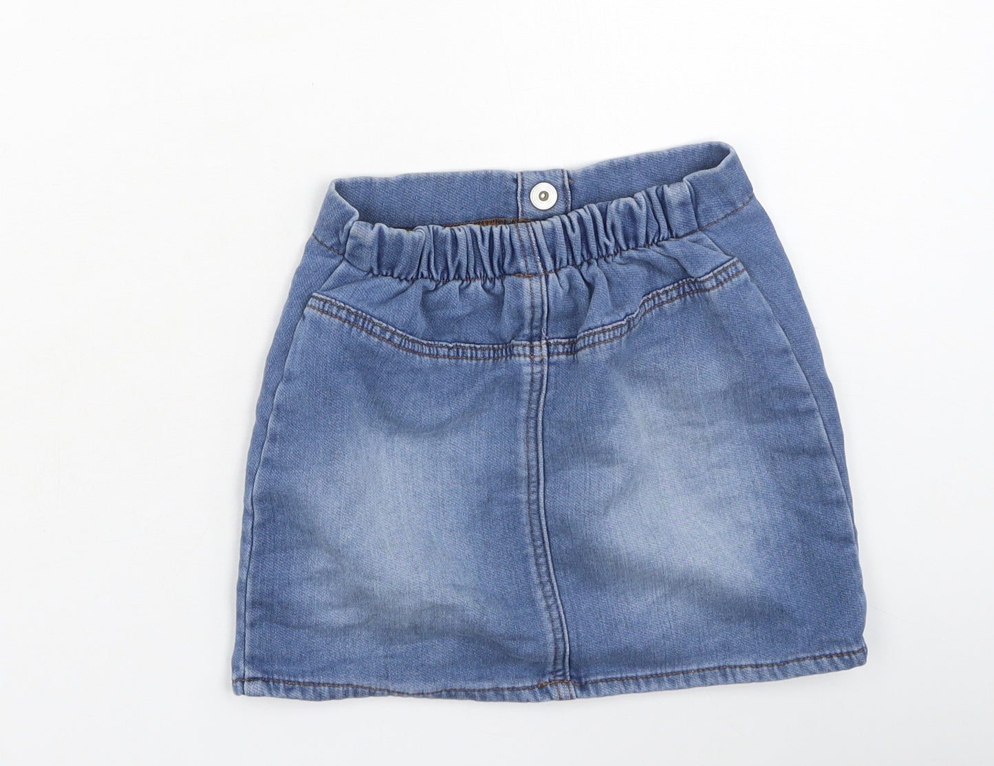 Next  Girls Blue  Cotton Mini Skirt Size 4-5 Years  Regular