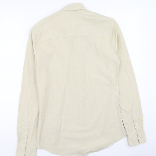 Topman Mens Beige  Cotton  Button-Up Size XS Collared